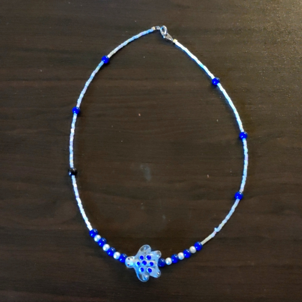 Glass turtle necklace handmade
